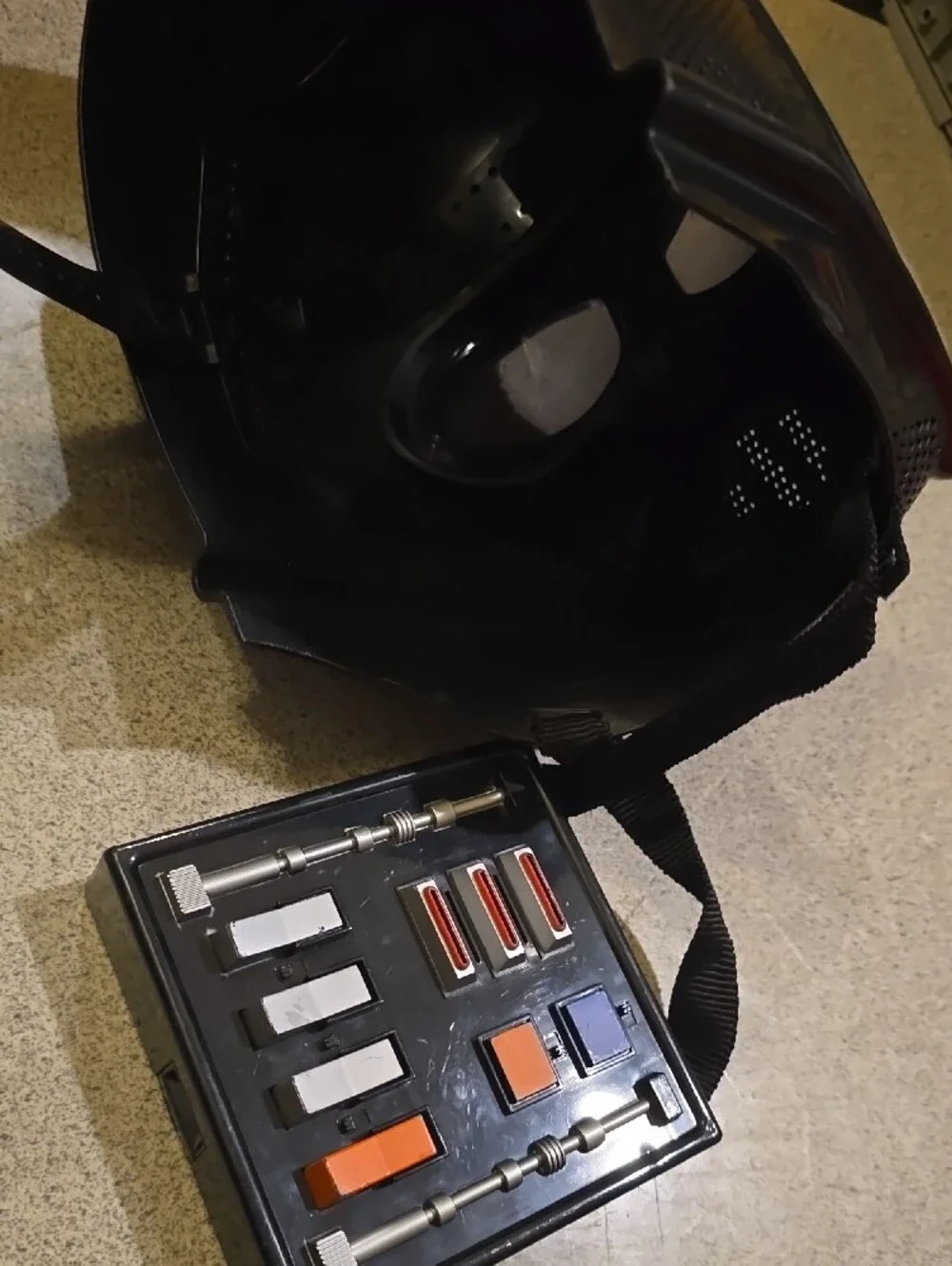 Black Darth Vader Helmet with Chest Box To Change Voice